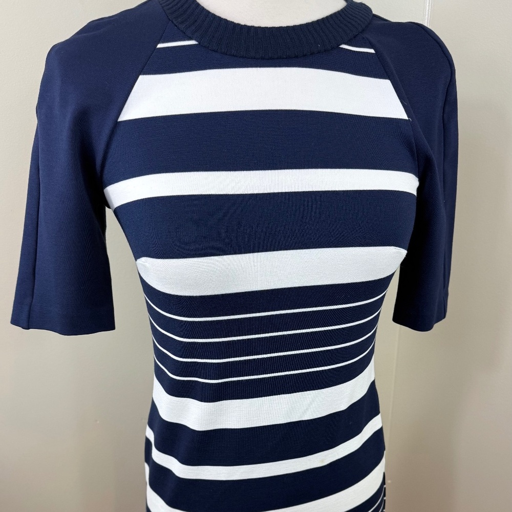 Size 2 Michael Kors Blue an White Striped Dress